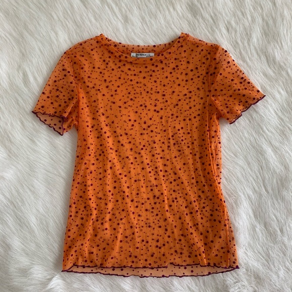 Zara orange mesh top - Picture 1 of 3